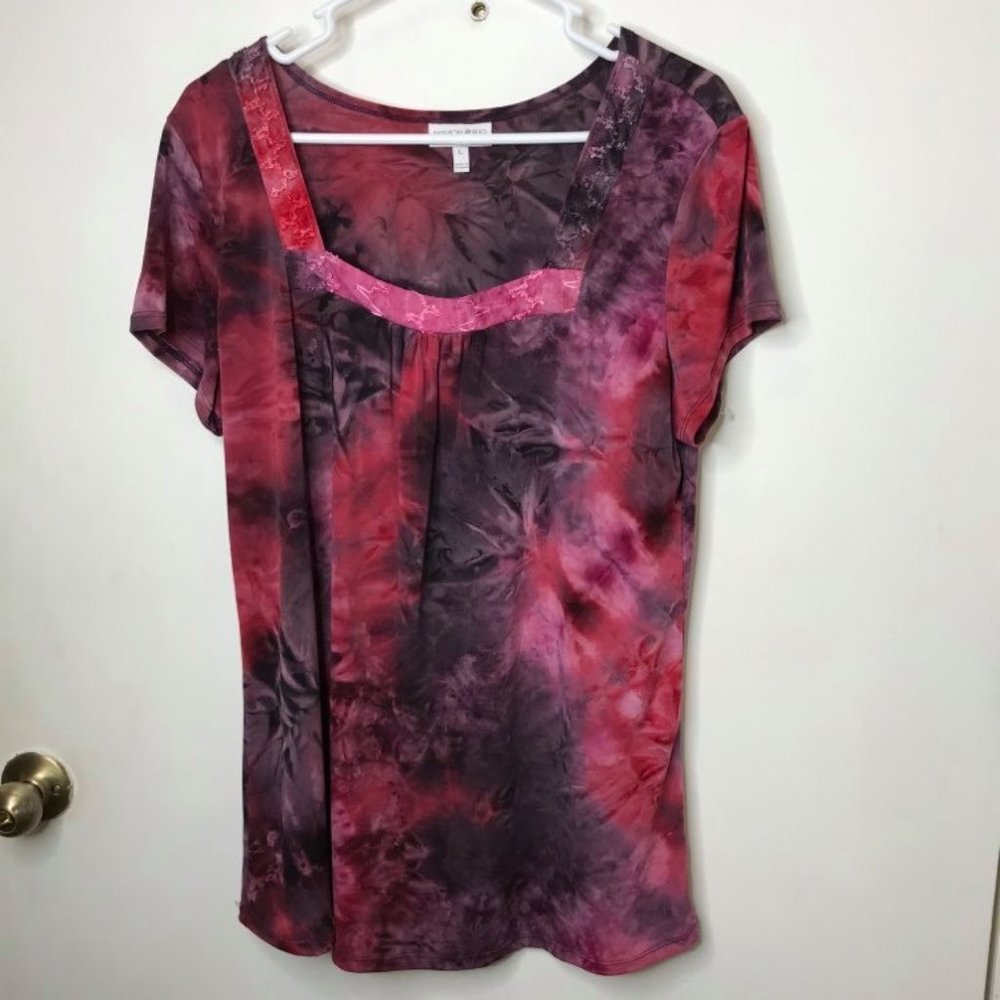 Fashion Bug Short Sleeve Purple, Pink Top